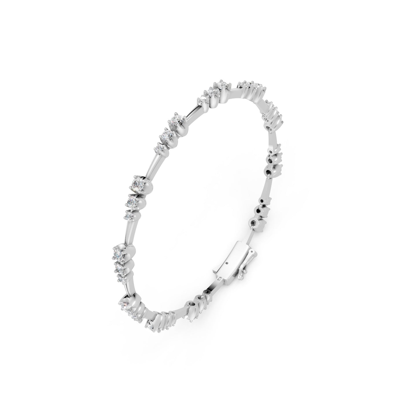Kaela Graduated Diamond Station Tennis Bracelet