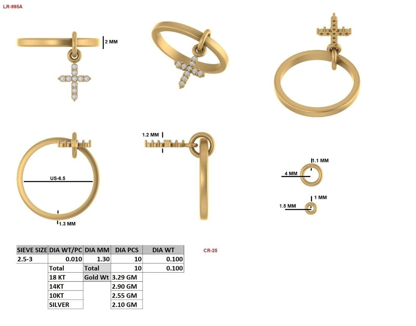 Custom Eternity Cross Deposit
