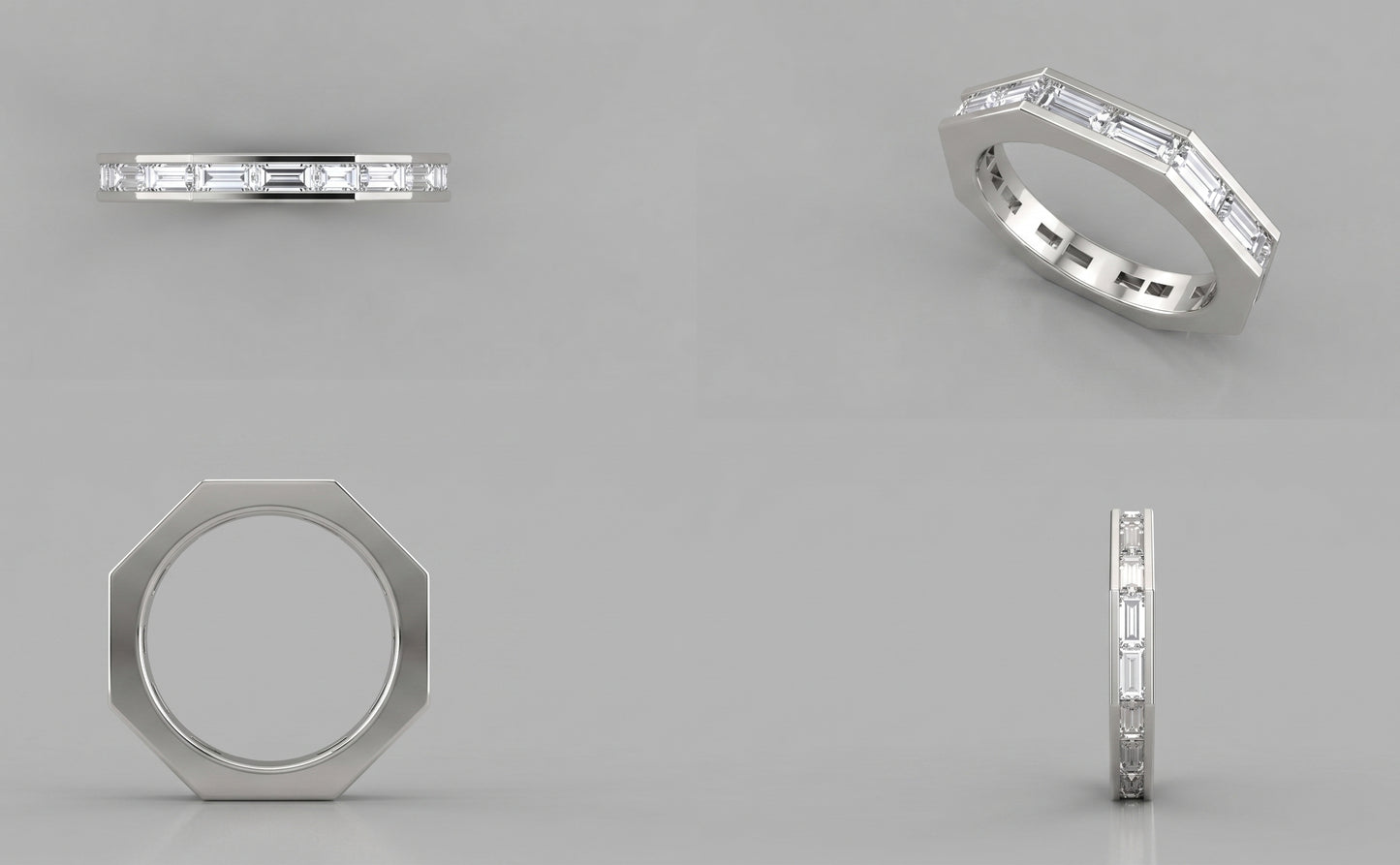 Custom Full Eternity Baguette Ring