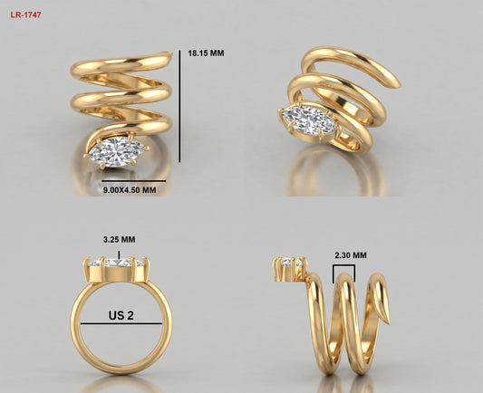 Sara Ring (Group Order) | Size US 2 | Left Orientation